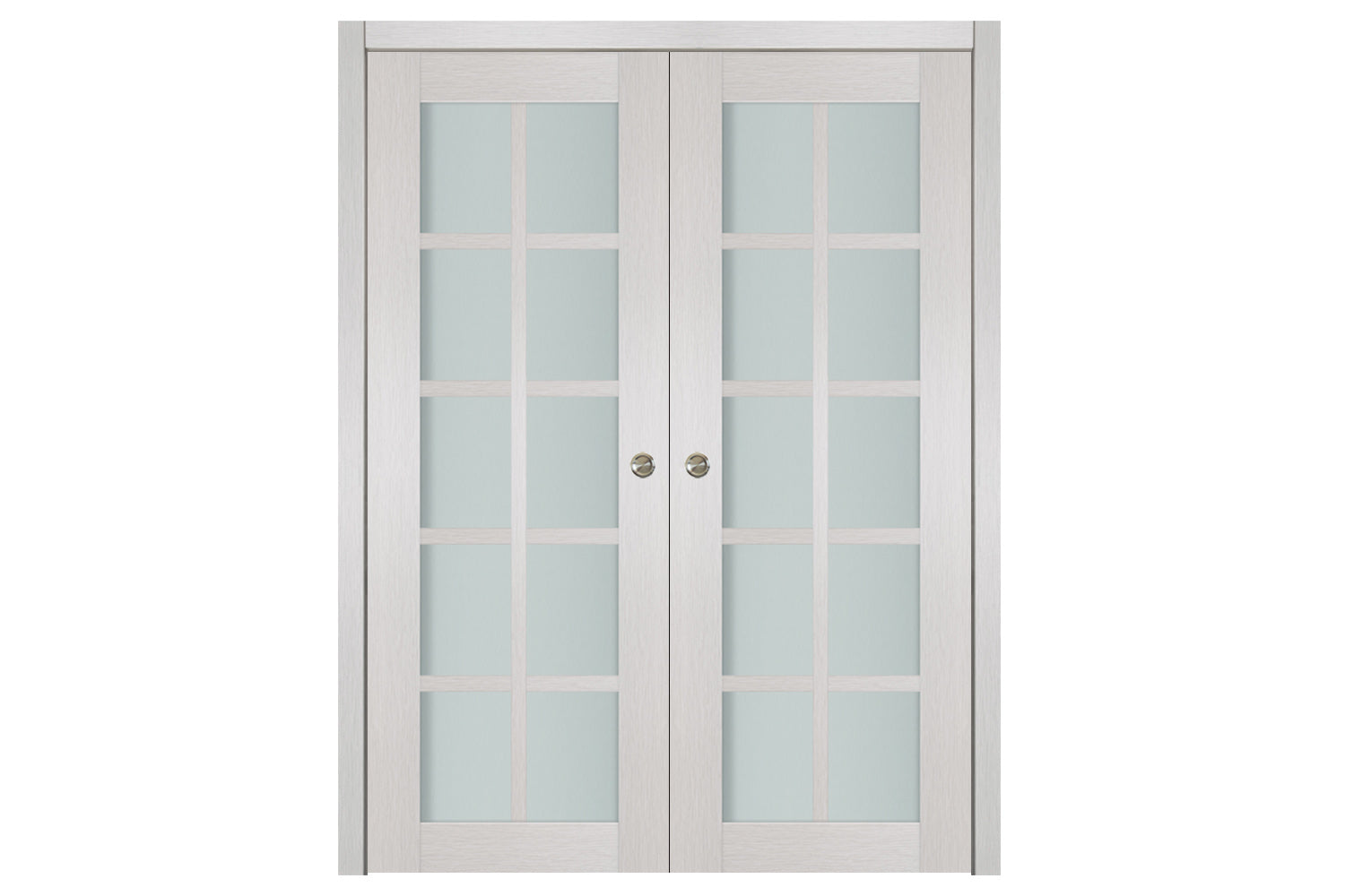 Nova 10-Lite White Wenge Laminated French Door - Double Pocket