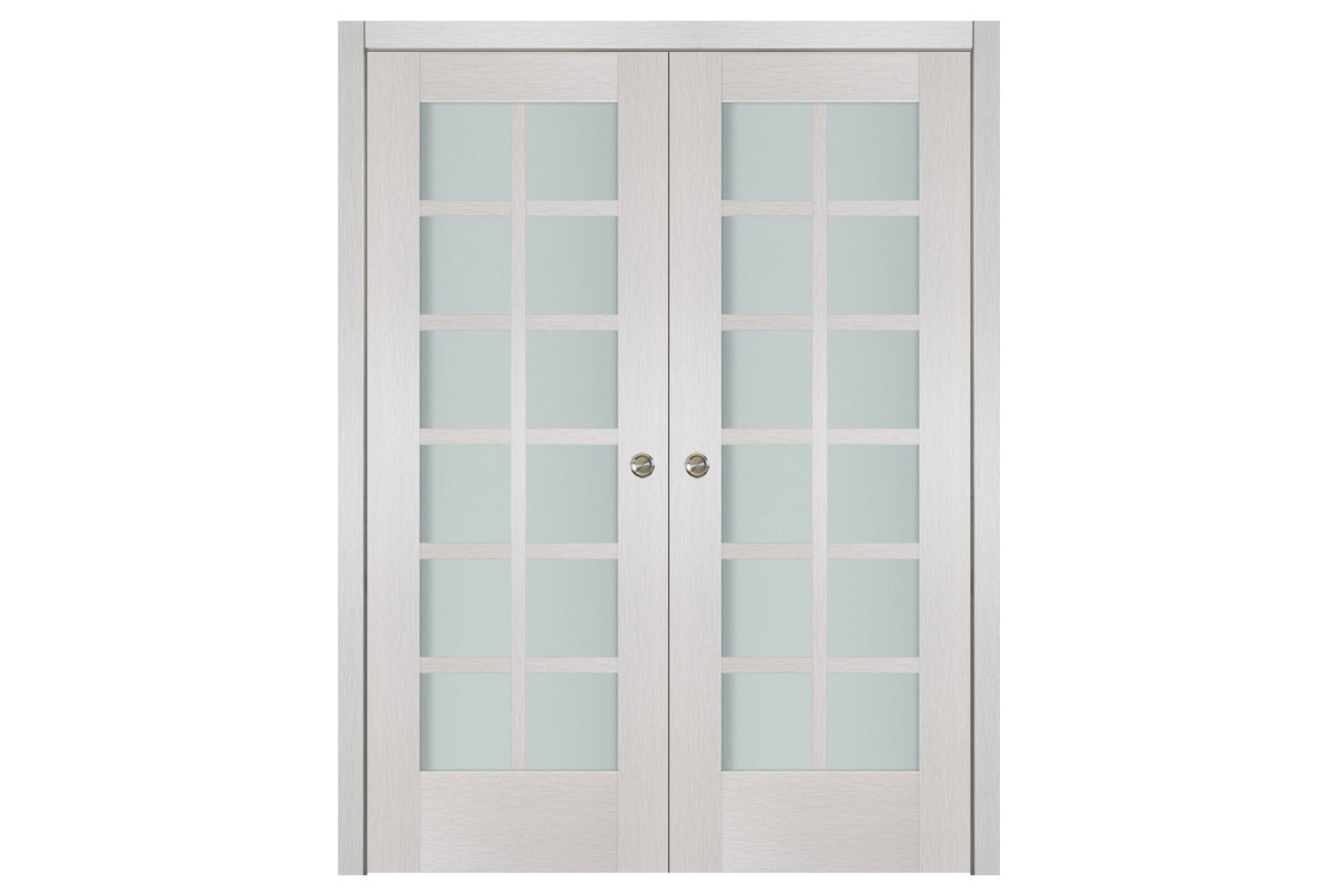 Nova 12-Lite White Wenge Ext Laminated French Door - Double Pocket