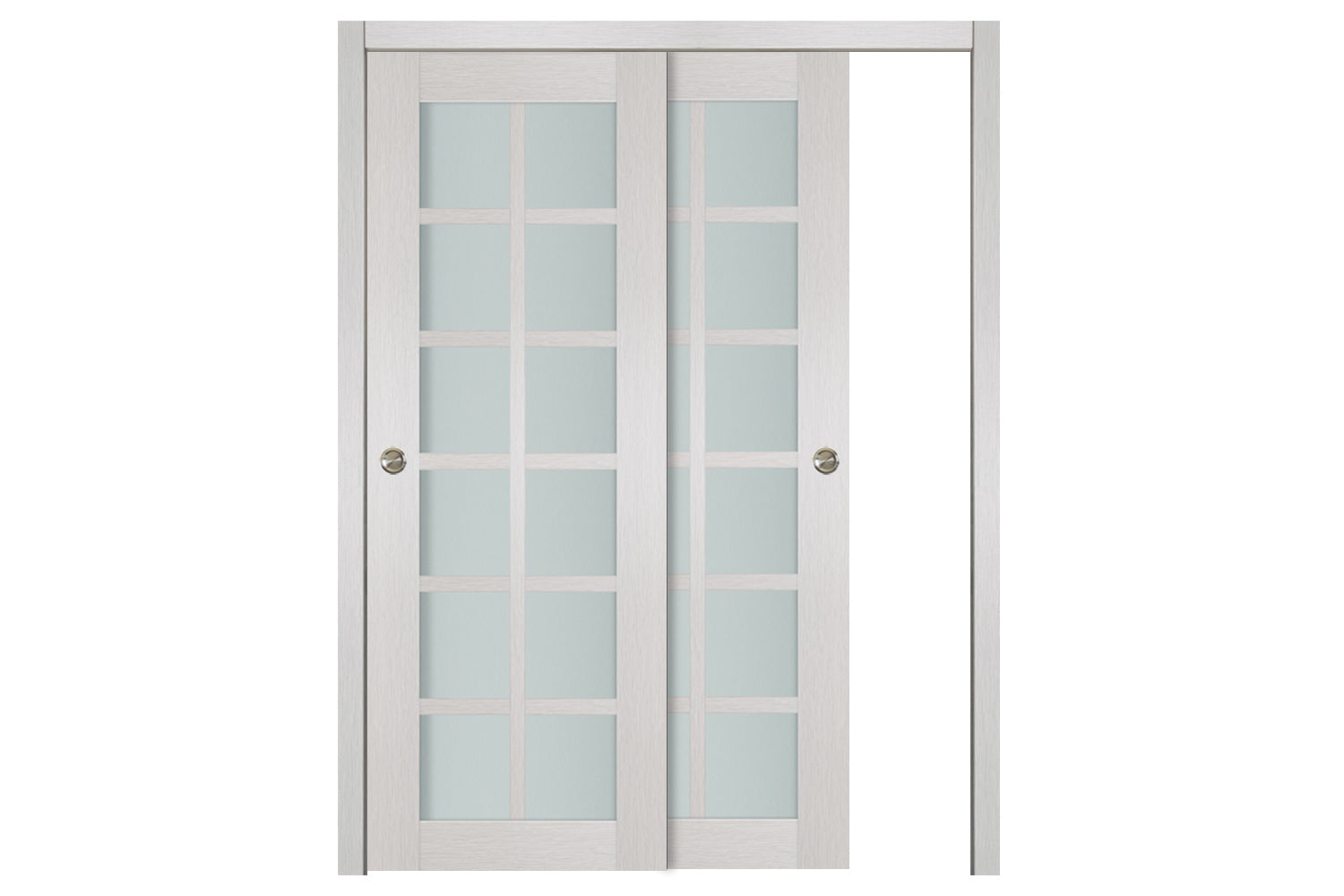 Nova 12-Lite White Wenge Laminated French Door - Bypass Door