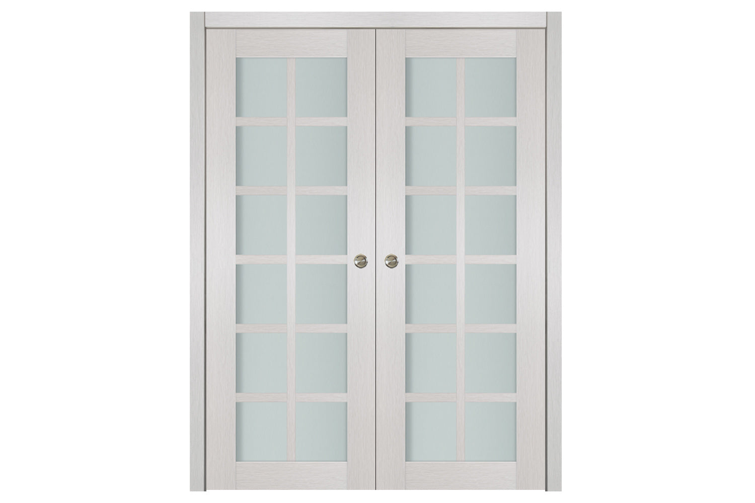 Nova 12-Lite White Wenge Laminated French Door - Double Pocket