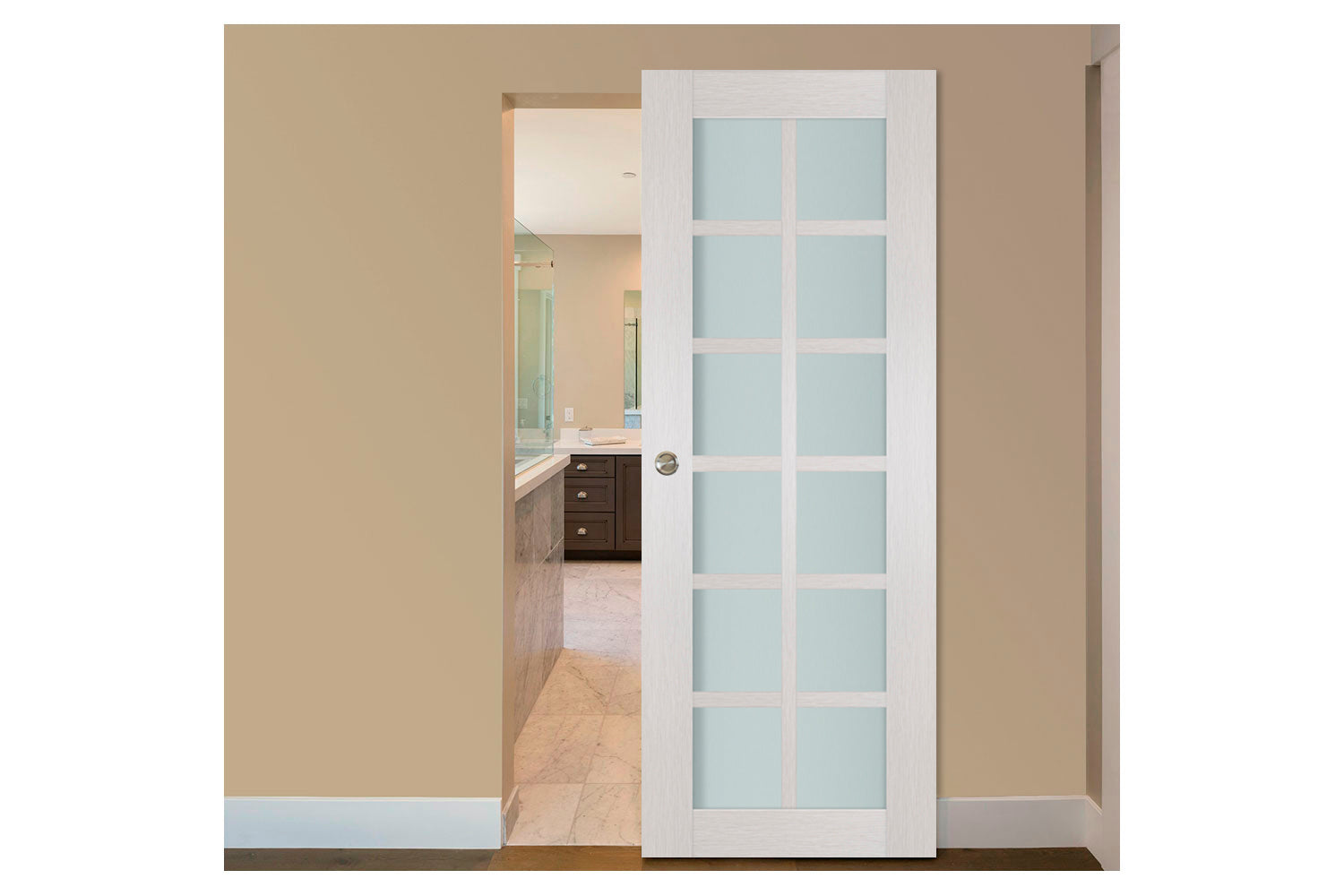 Nova 12-Lite White Wenge Laminated French Door - Magic Door