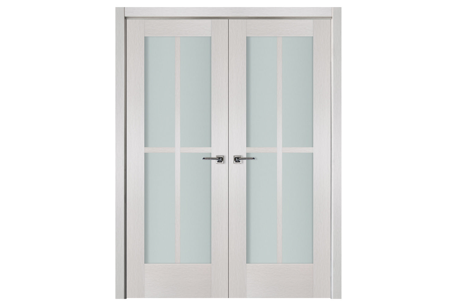 Nova 4-Lite White Wenge Vertical Ext Laminated French Door - Double Door