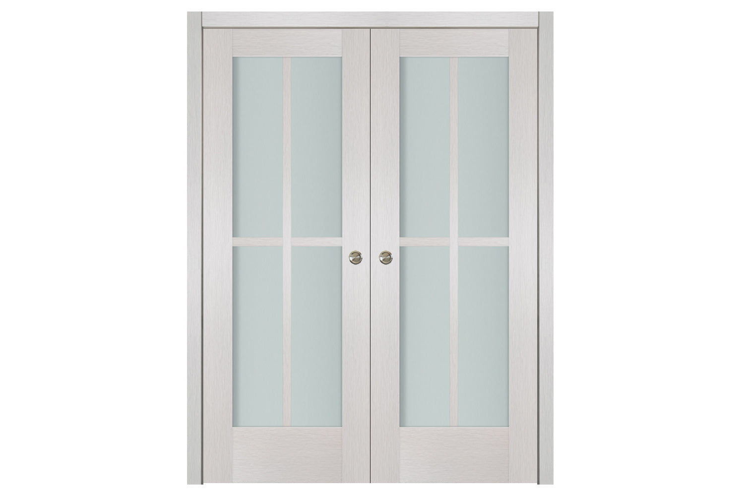 Nova 4-Lite White Wenge Vertical Ext Laminated French Door - Double Pocket