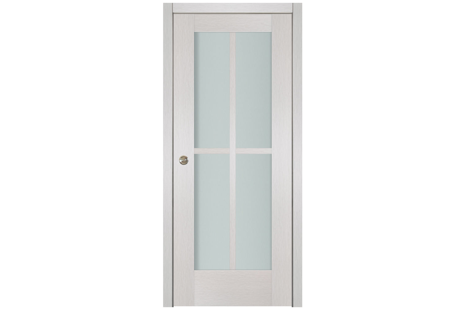 Nova 4-Lite White Wenge Vertical Ext Laminated French Door - Single Pocket