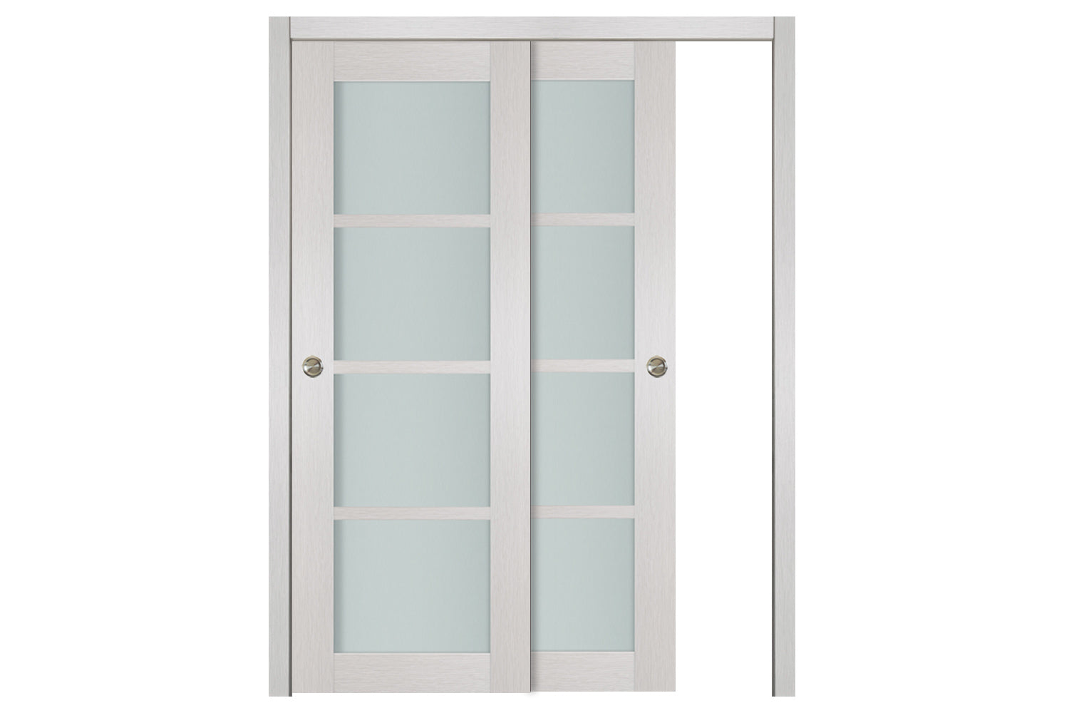 Nova 4-Lite White Wenge Laminated French Door - Bypass Door