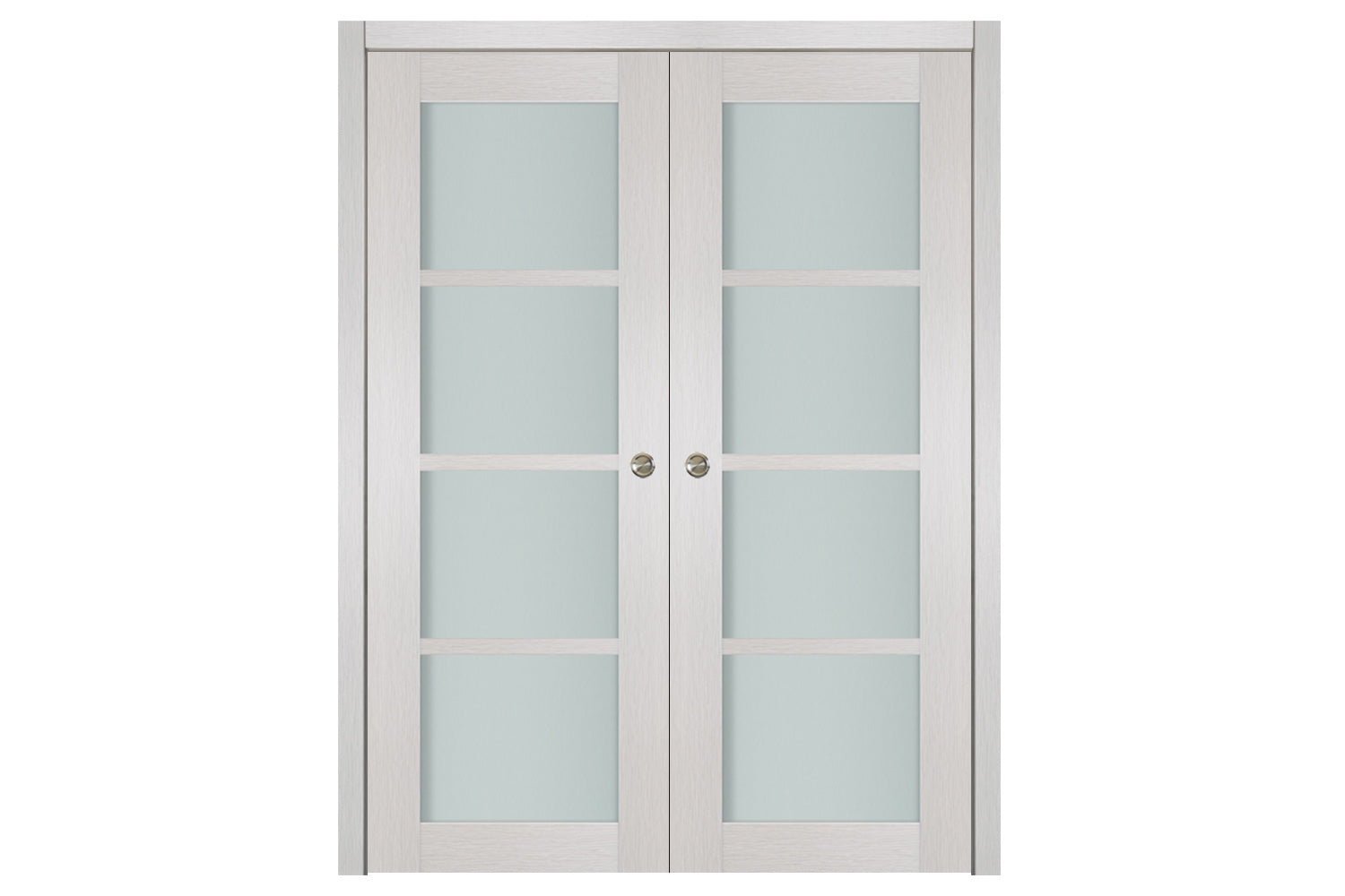 Nova 4-Lite White Wenge Laminated French Door - Double Pocket