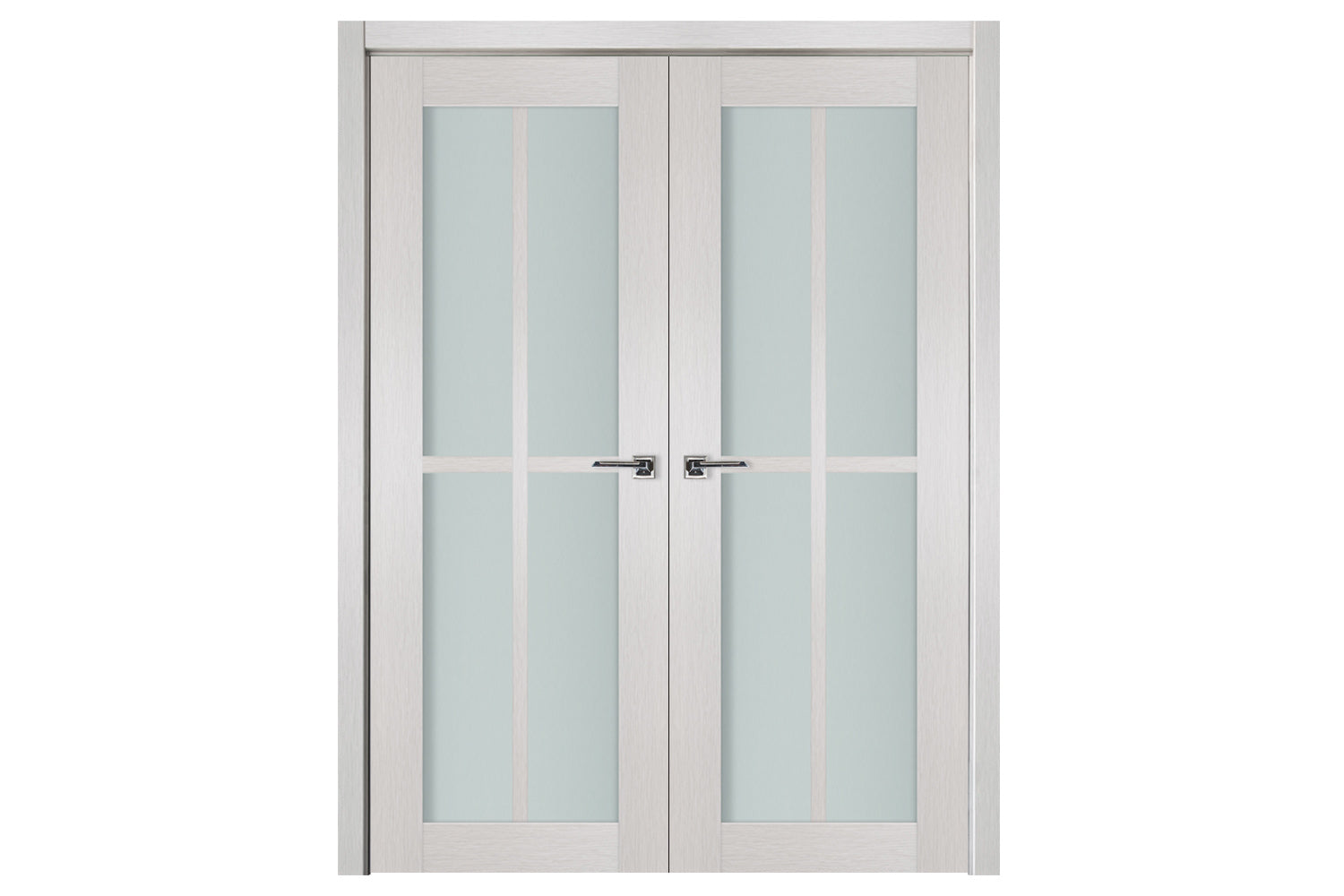 Nova 4-Lite White Wenge Vertical Laminated French Door - Double Door