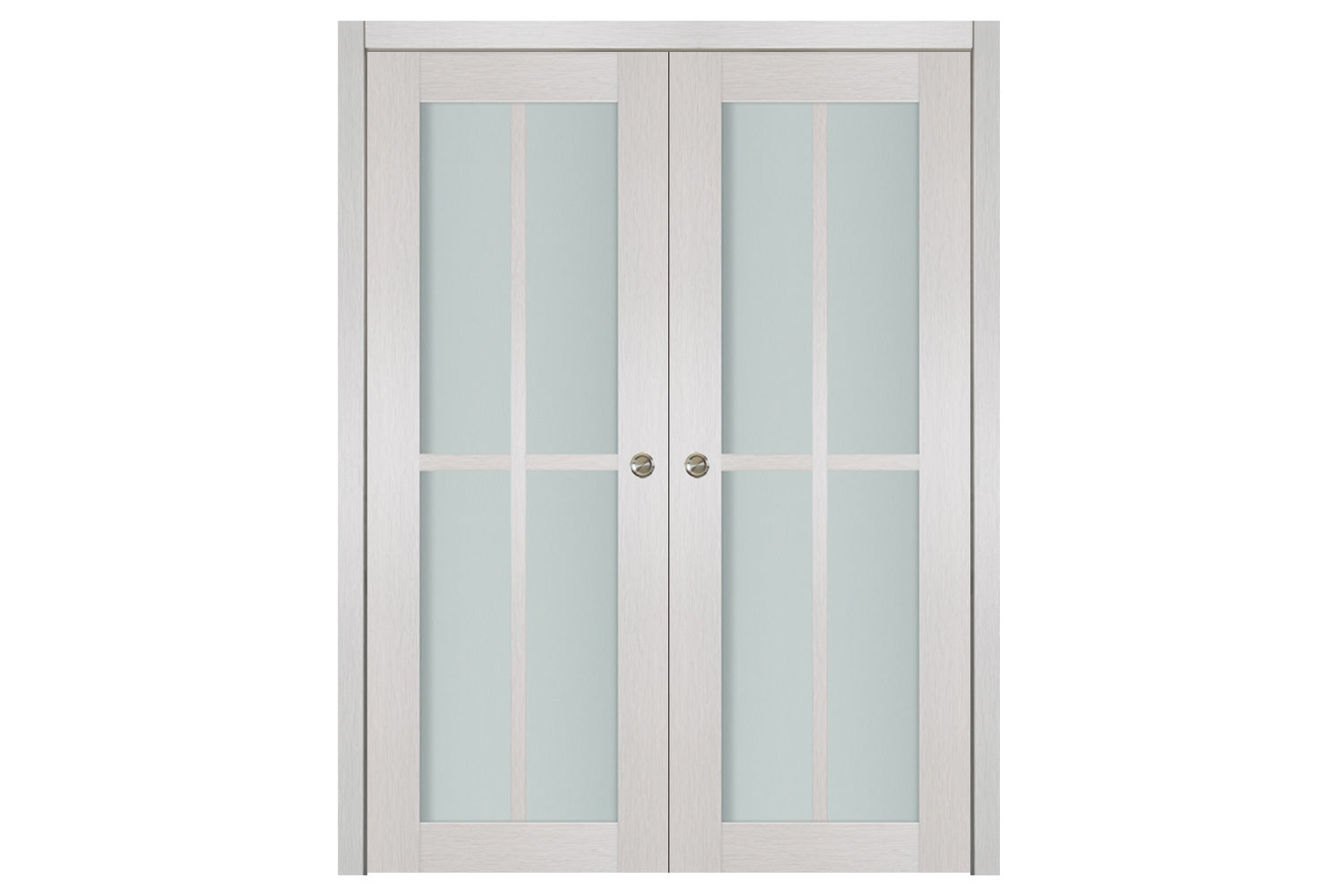 Nova 4-Lite White Wenge Vertical Laminated French Door - Double Pocket