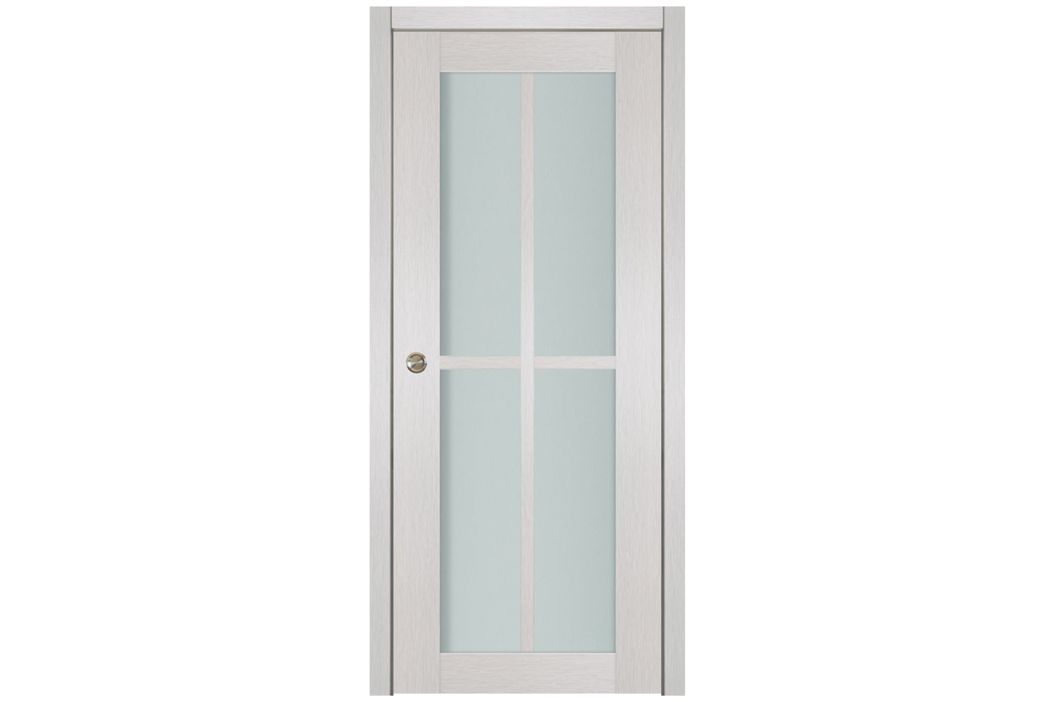 Nova 4-Lite White Wenge Vertical Laminated French Door - Single Pocket