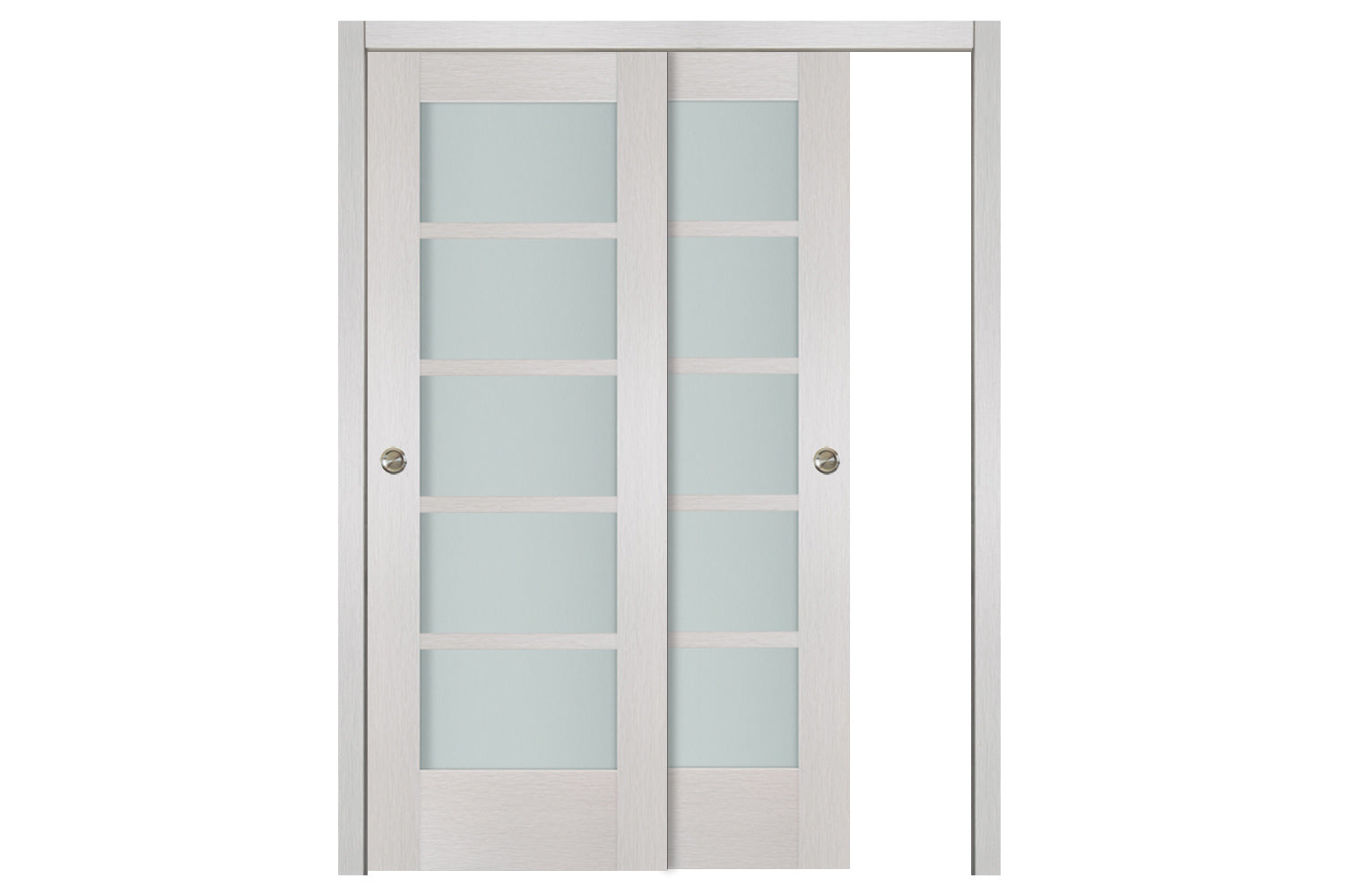 Nova 5-Lite White Wenge Ext Laminated French Door - Bypass Door