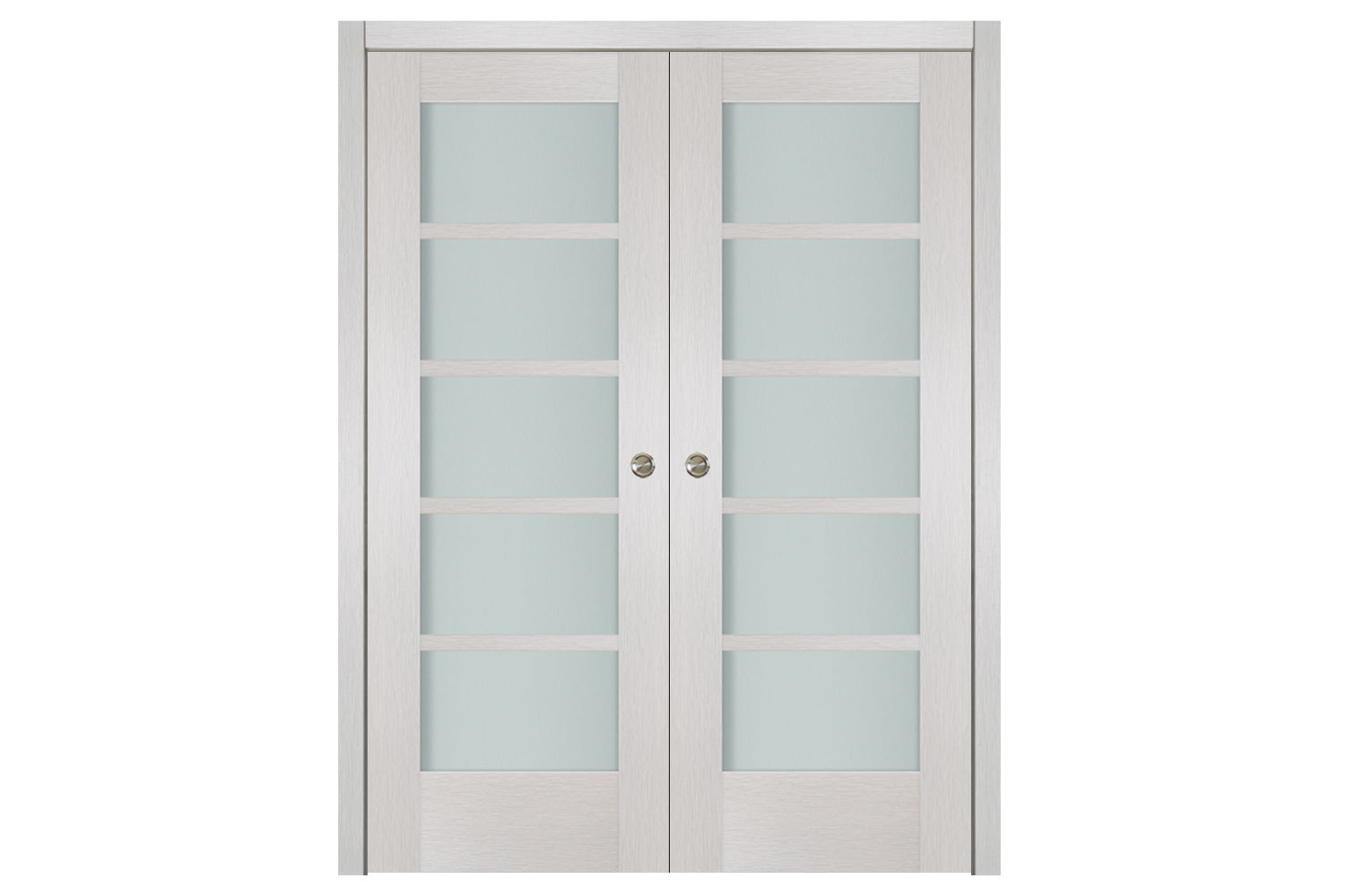 Nova 5-Lite White Wenge Ext Laminated French Door - Double Pocket