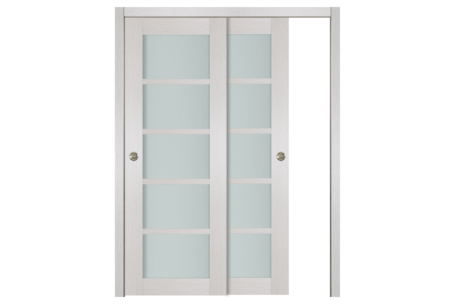 Nova 5-Lite White Wenge Laminated French Door - Bypass Door