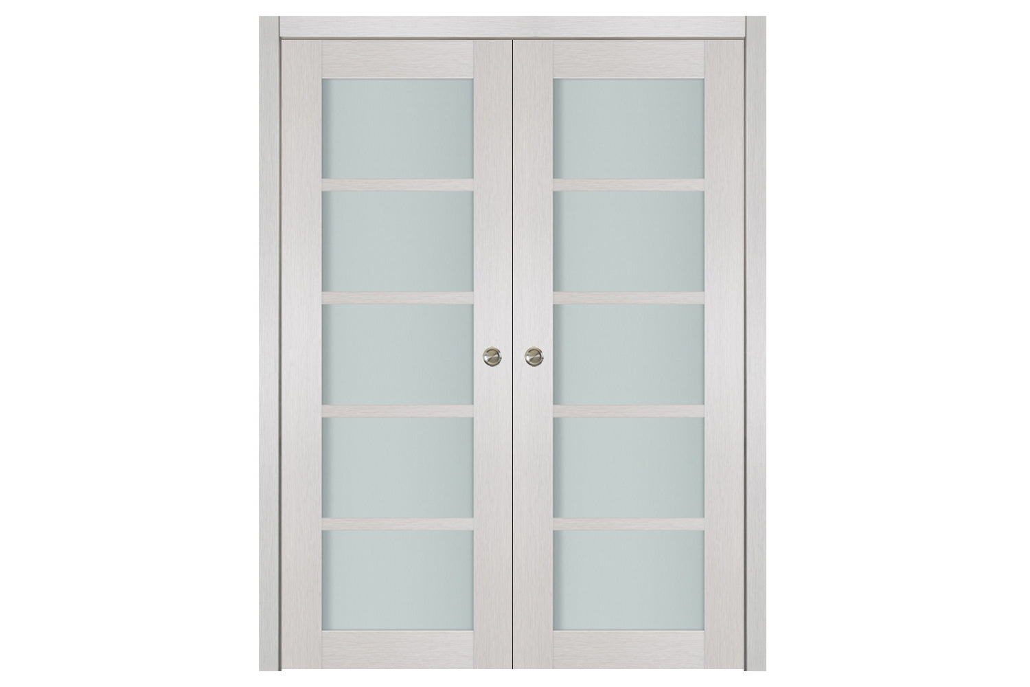 Nova 5-Lite White Wenge Laminated French Door - Double Pocket