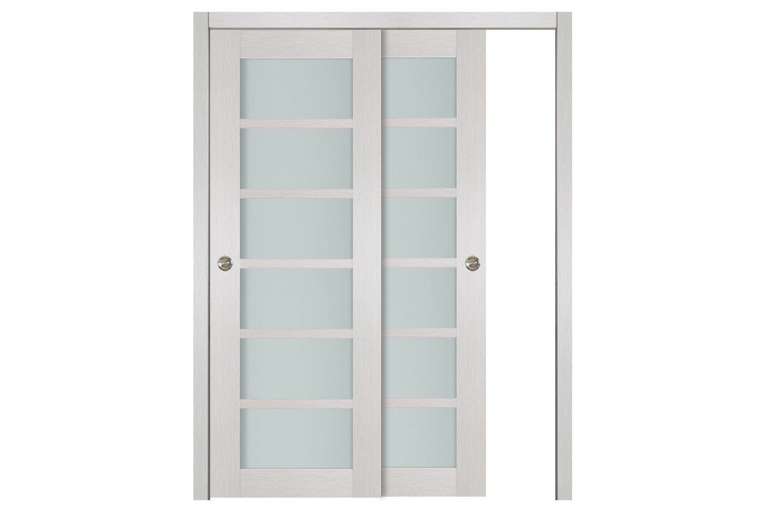 Nova 6-Lite White Wenge Laminated French Door - Bypass Door