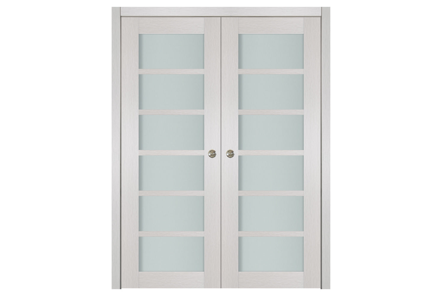 Nova 6-Lite White Wenge Laminated French Door - Double Pocket