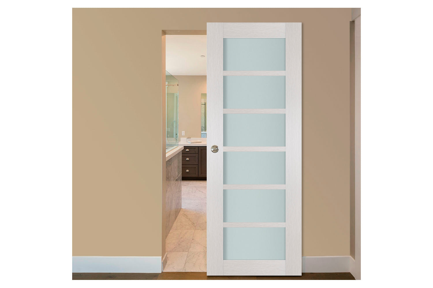 Nova 6-Lite White Wenge Laminated French Door - Magic Door