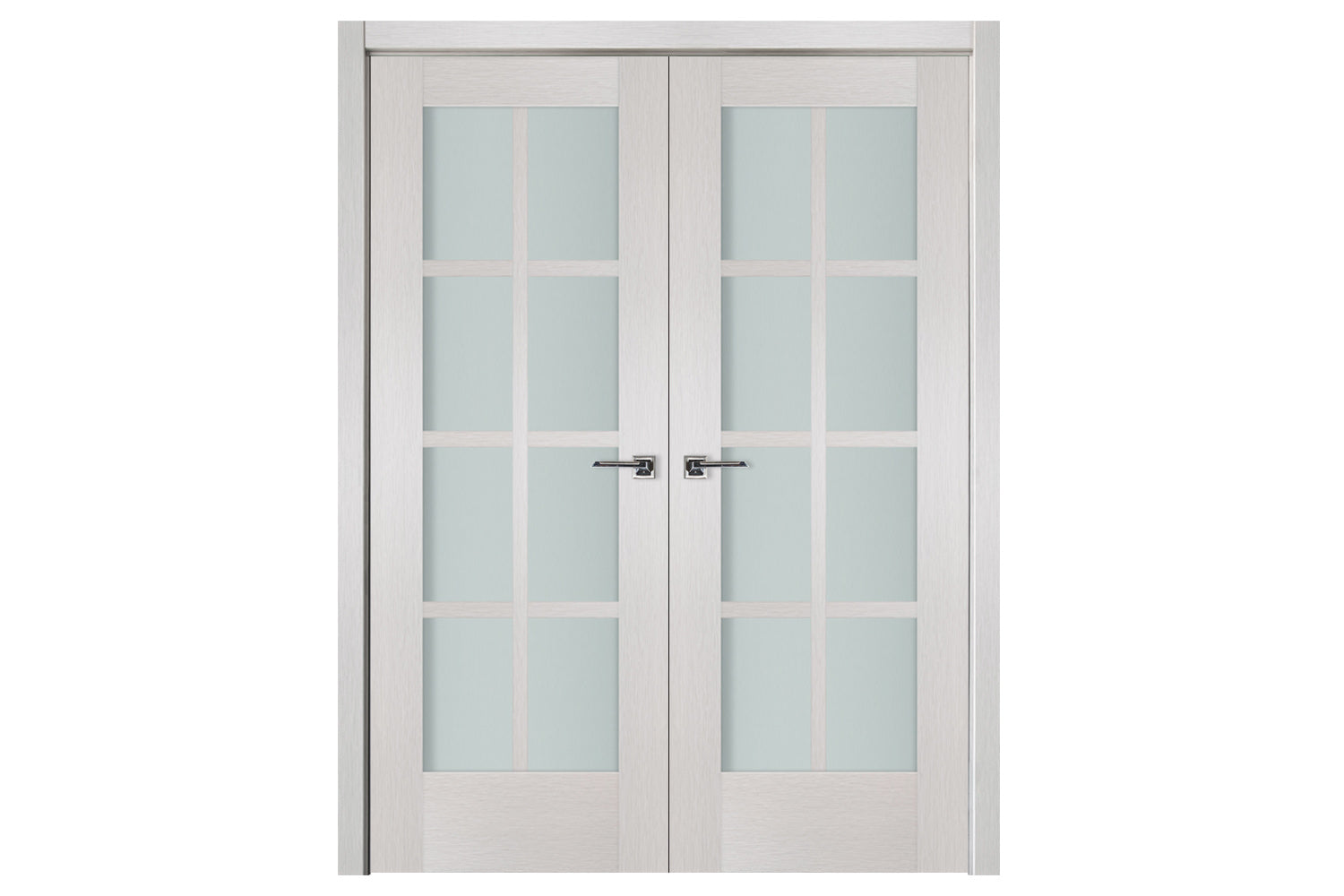 Nova 8-Lite White Wenge Ext Laminated French Door - Double Door