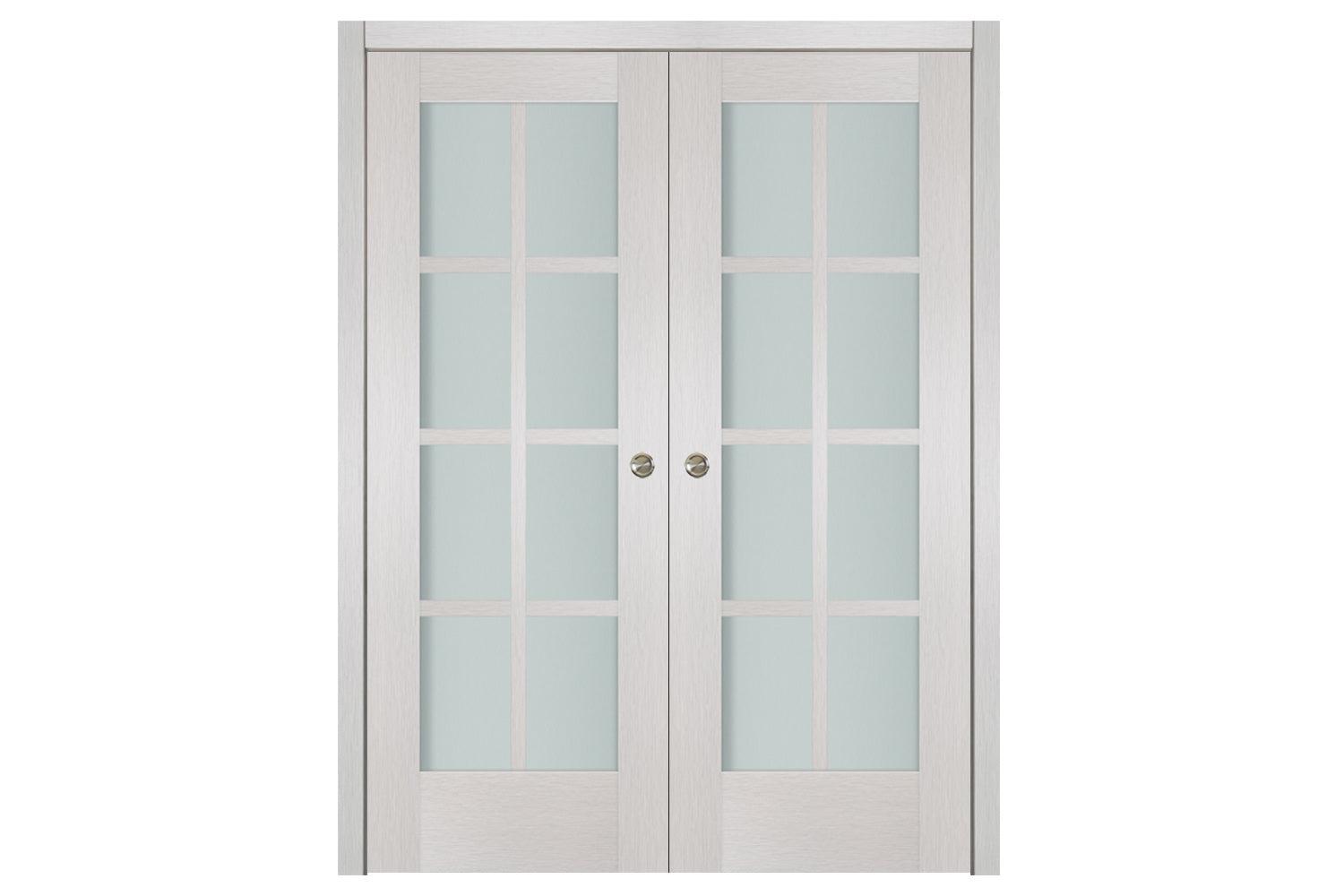 Nova 8-Lite White Wenge Ext Laminated French Door - Double Pocket