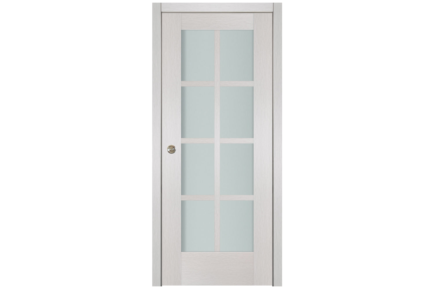 Nova 8-Lite White Wenge Ext Laminated French Door - Single Pocket