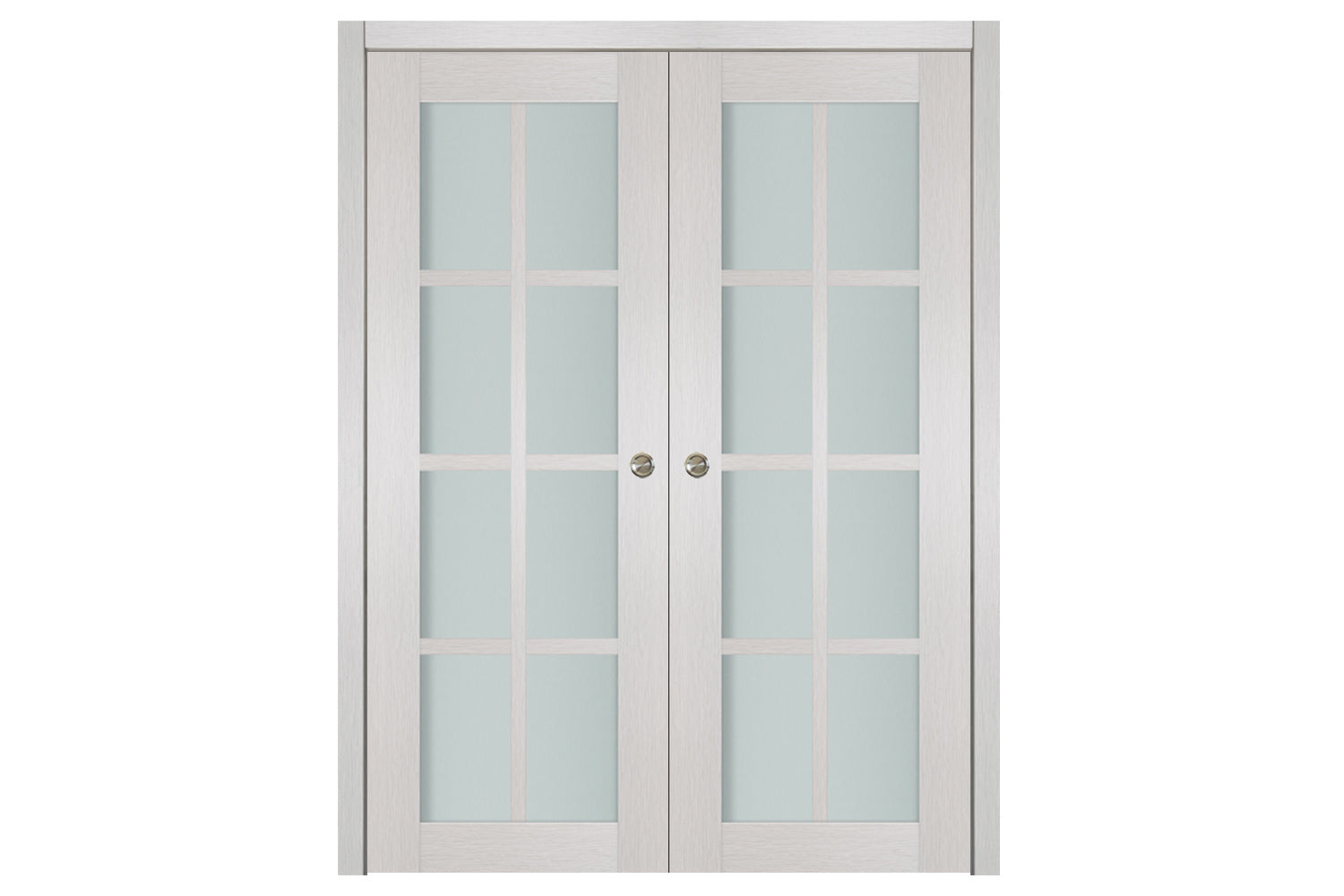 Nova 8-Lite White Wenge Laminated French Door - Double Pocket