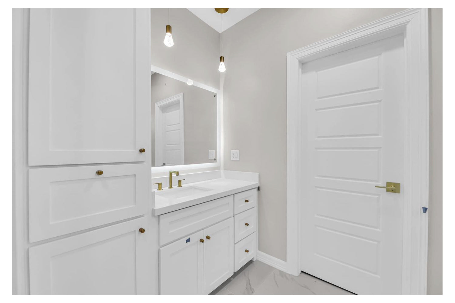 Nova 5 Panel Soft White Laminated Traditional interior Door