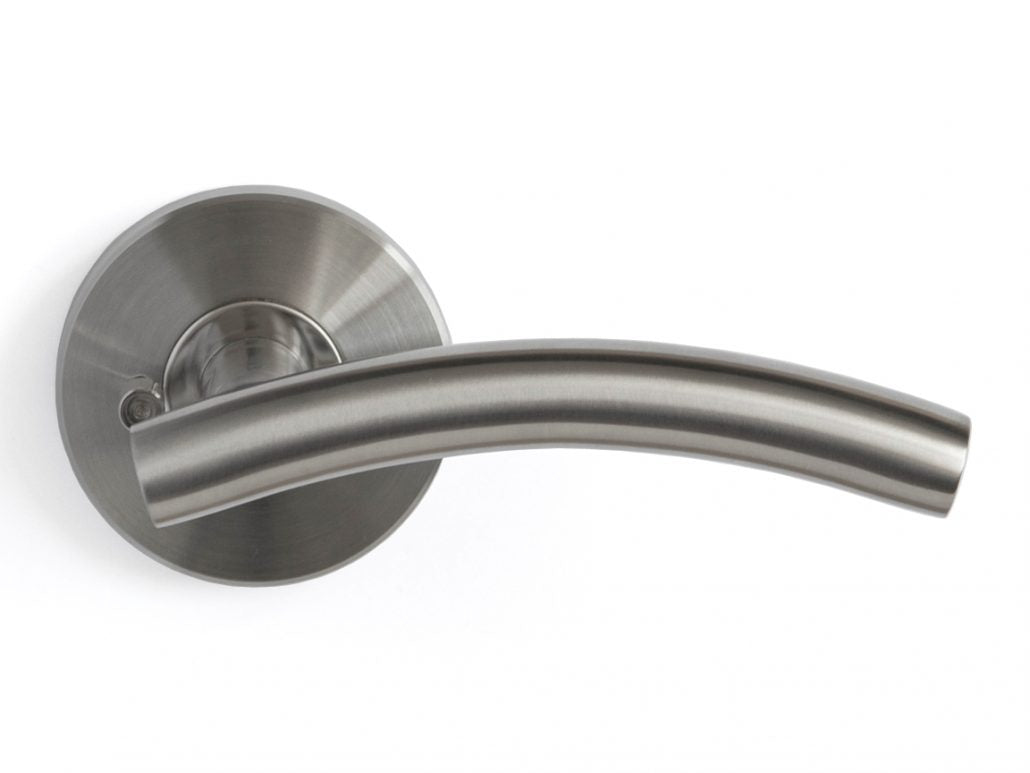 Nova Curve Interior Door Lever in Brushed Stainless Steel