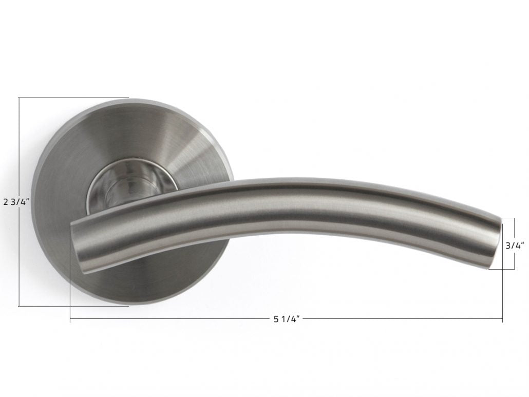 Nova Curve Interior Door Lever - Dimensions