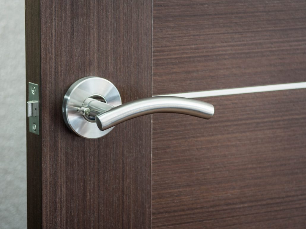 Nova Curve Interior Door Lever - on a Door