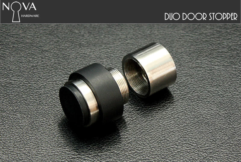 Nova Duo Interior Door Stopper in Brushed Stainless Steel