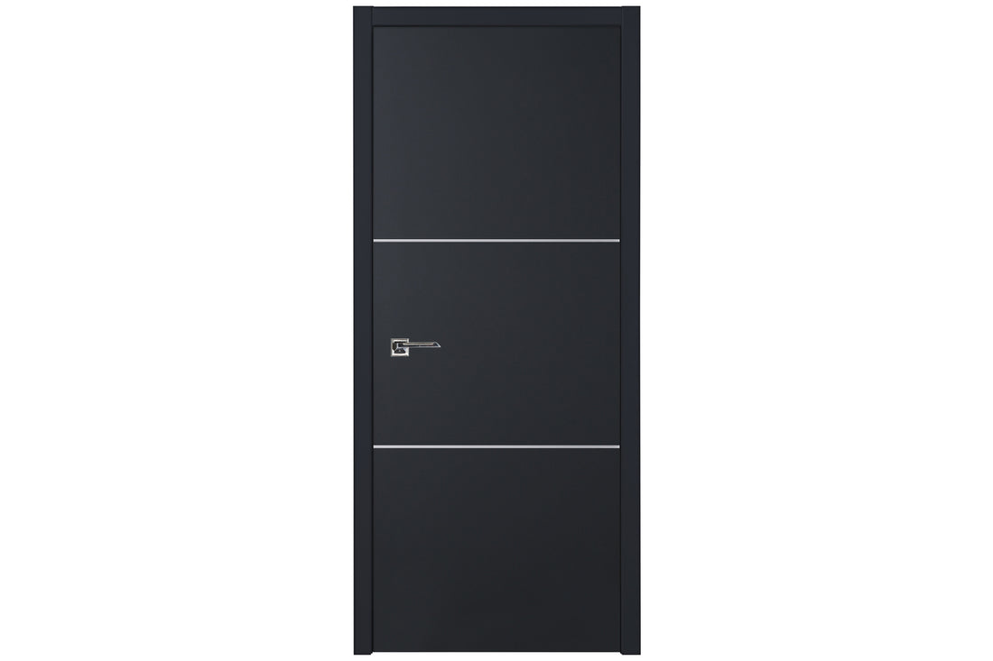 Nova Glam G-Pro 006 Soft Black Laminated Modern Interior Door - Single Door
