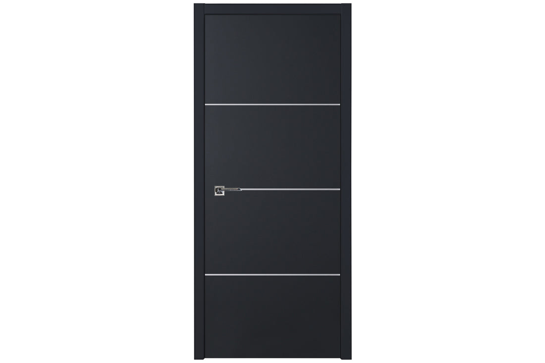 Nova Glam G-Pro 009 Soft Black Laminated Modern Interior Door - Single Door