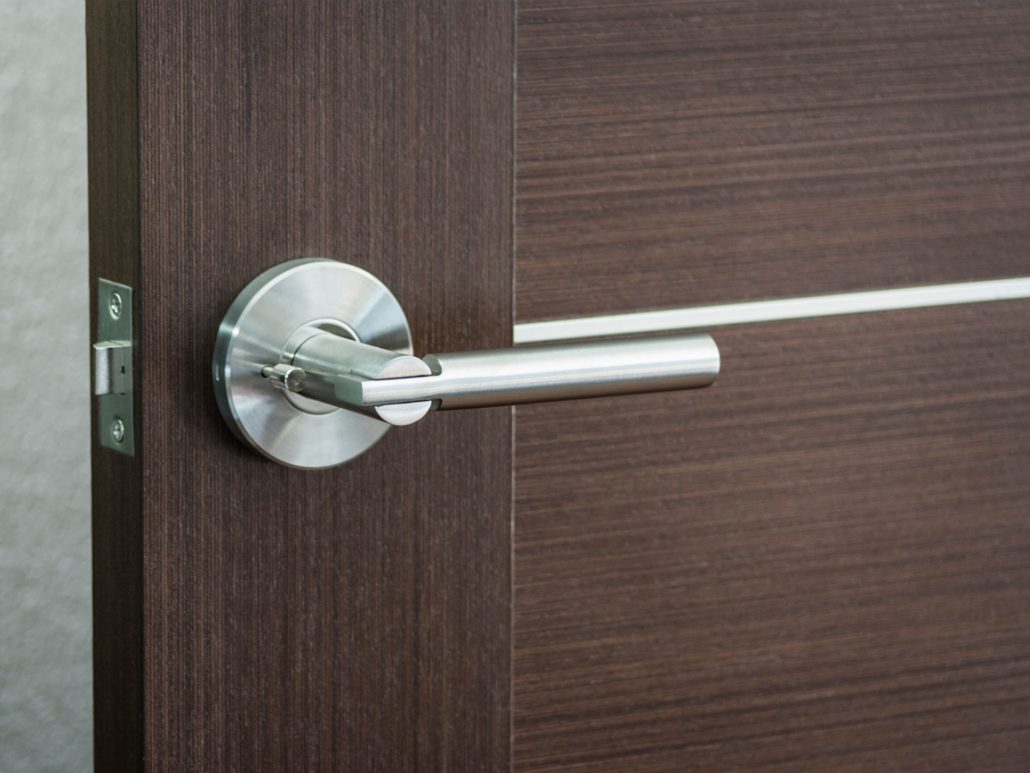 Nova Saturn Interior Door Lever - on a Door