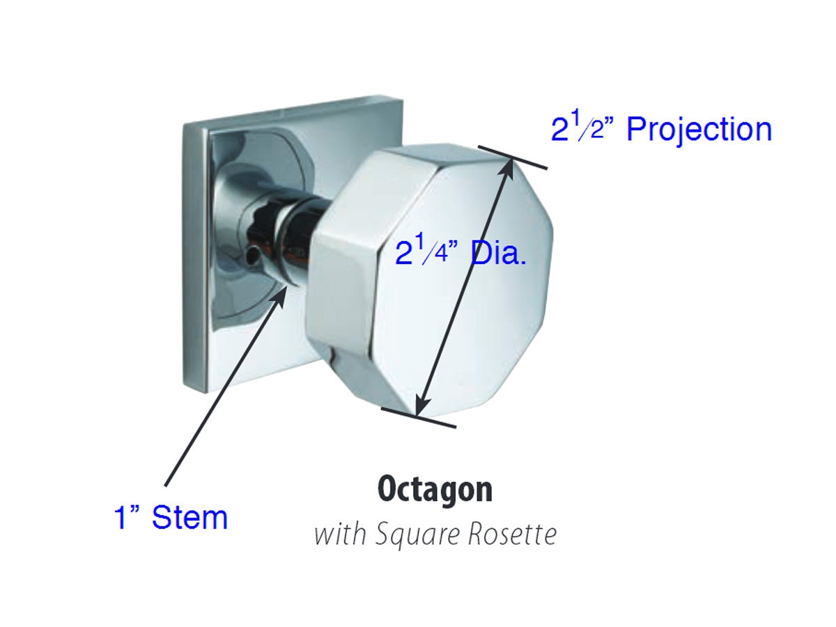 Emtek Octagon Brass Knob - Dimensions