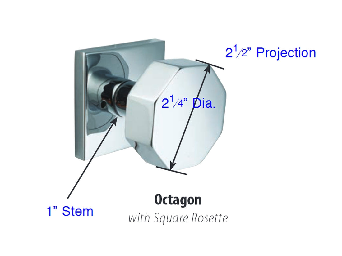 Emtek Octagon Brass Knob - Dimensions
