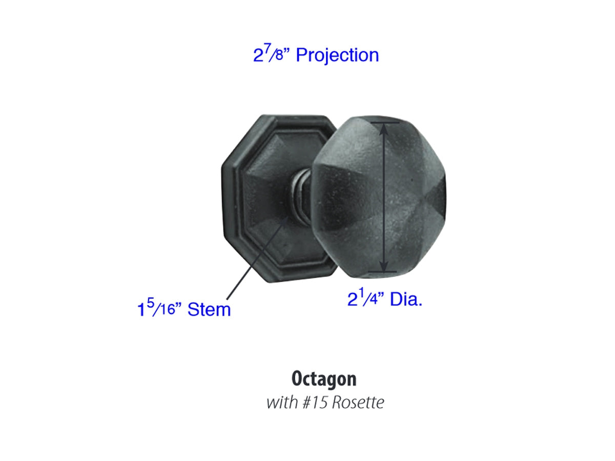 Emtek Octagon Knob - Dimensions