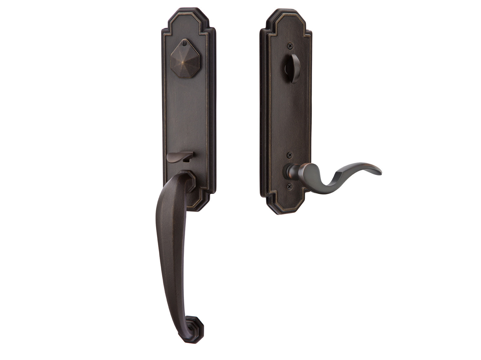 Emtek Octagon Style Tubular Entry Handleset Medium Bronze Patina MB