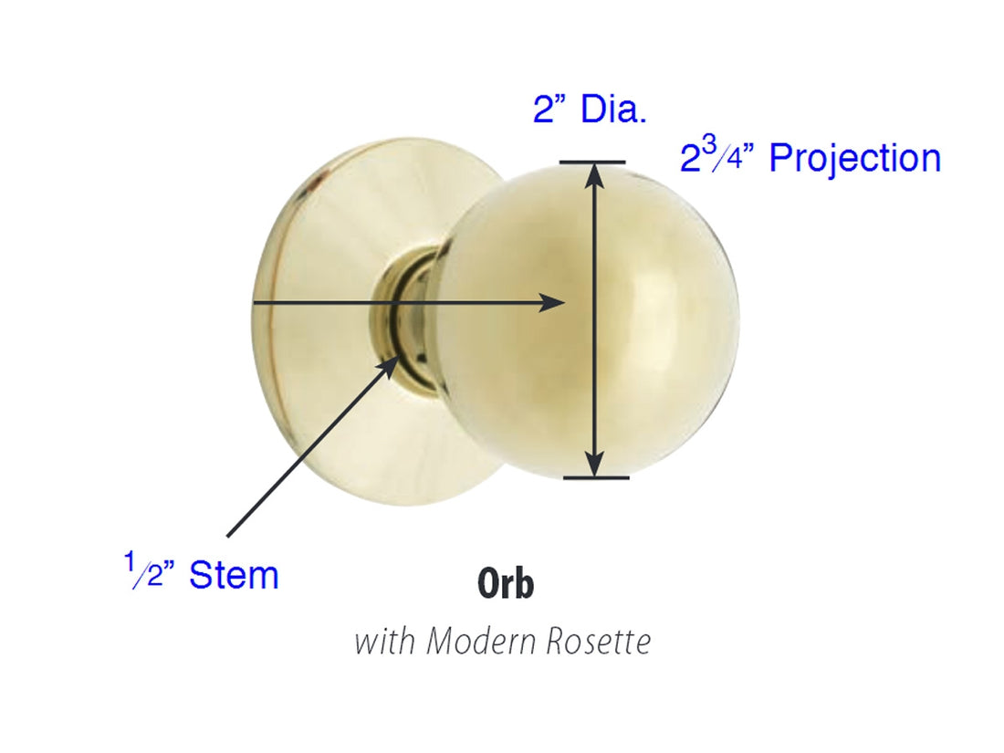 Emtek Orb Brass Knob - Dimensions