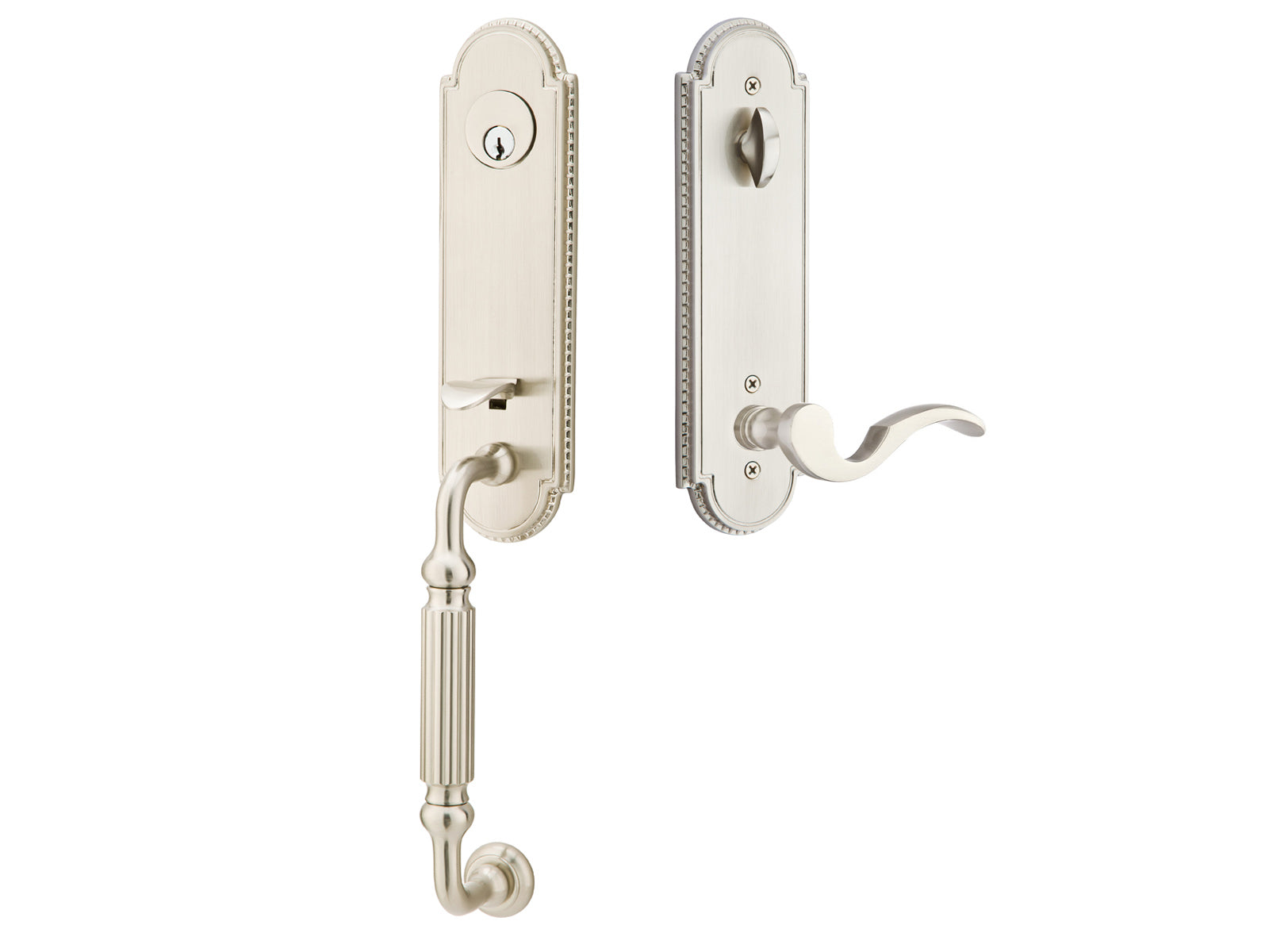 Emtek Orleans Tubular Entry Handleset Satin Nickel US15