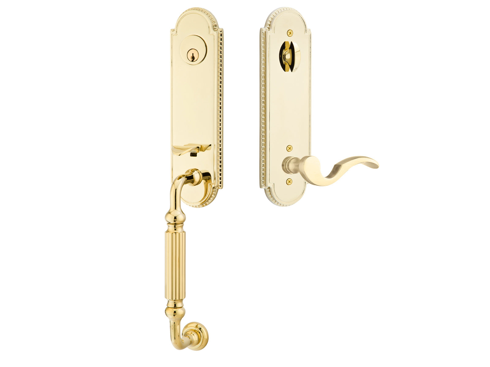 Emtek Orleans Tubular Entry Handleset Polished Brass US3