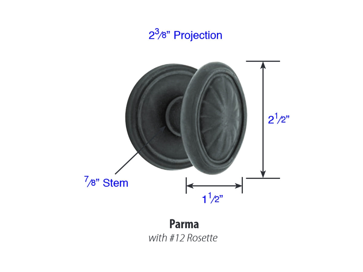 Emtek Parma Knob - Dimensions