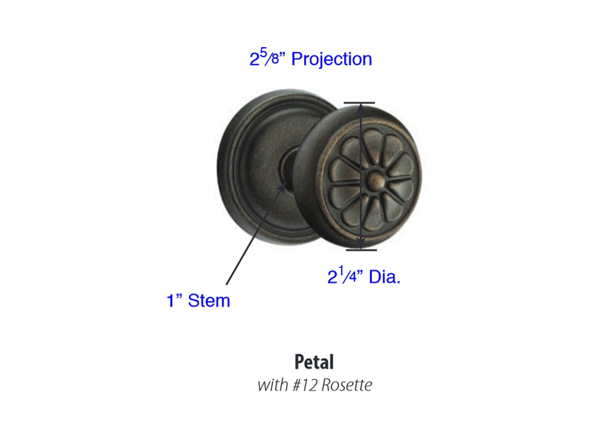 Emtek Petal Knob - Dimensions