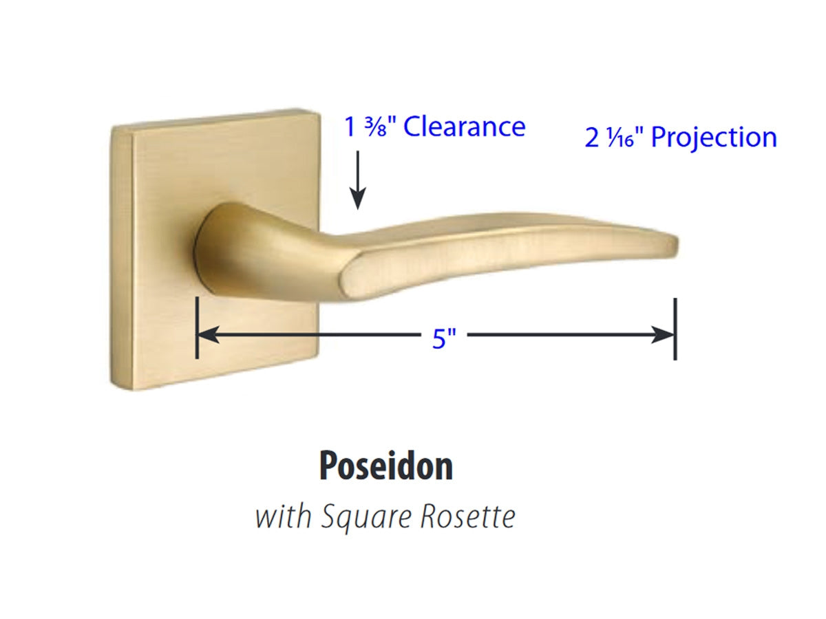 Emtek Poseidon Brass Lever - Dimensions