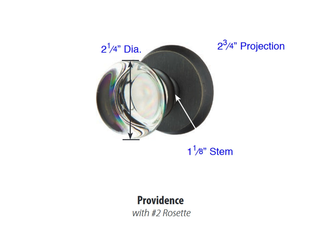 Emtek Providence Crystal Knob - Dimensions