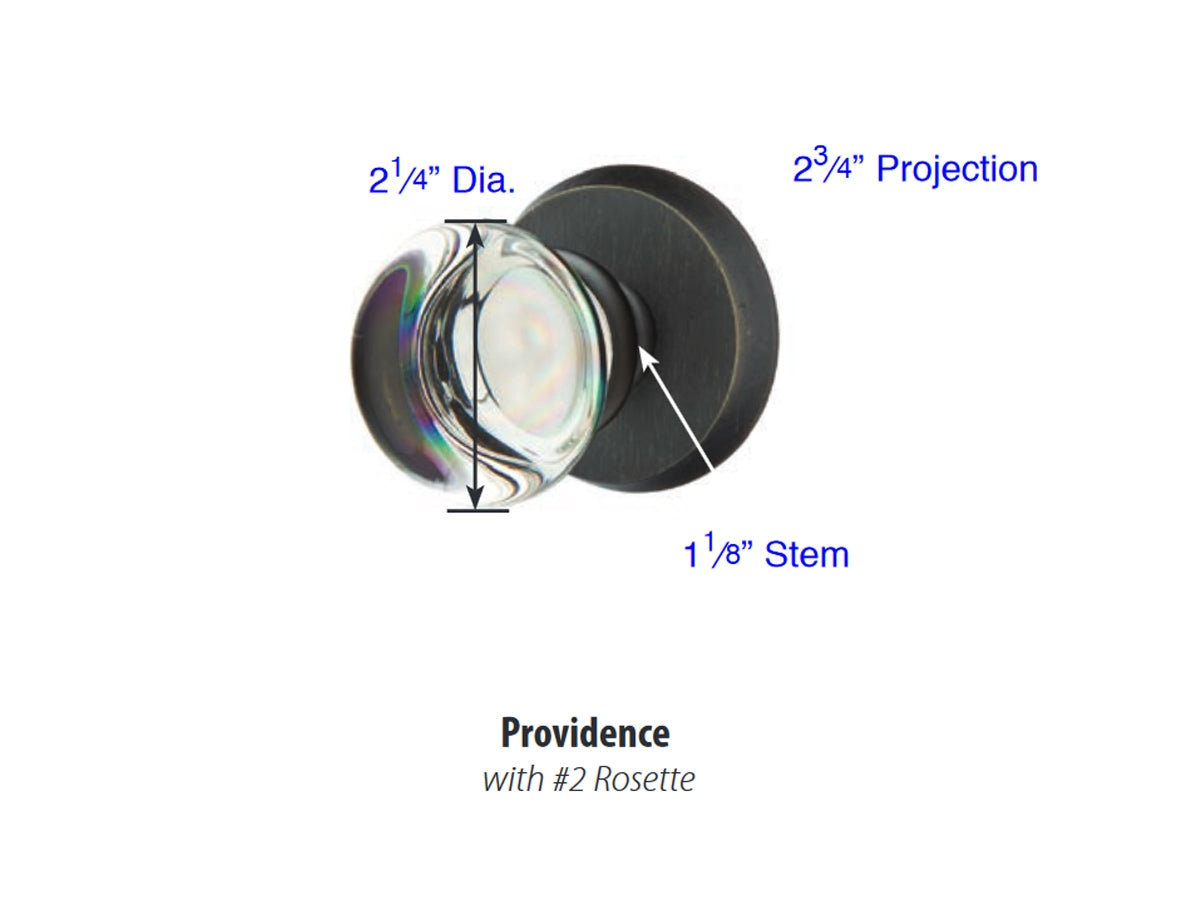 Emtek Providence Crystal Knob - Dimensions