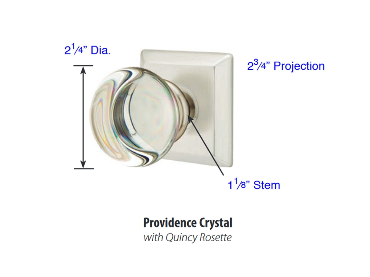Emtek Providence Crystal Knob - Dimensions