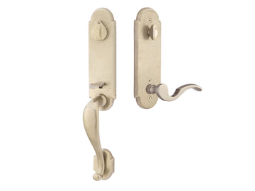 Emtek Remington Tubular Entry Handleset Tumbled White Bronze TWB