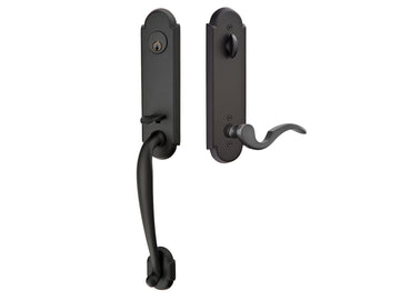 Emtek Richmond Tubular Entry Handleset Flat Black US19