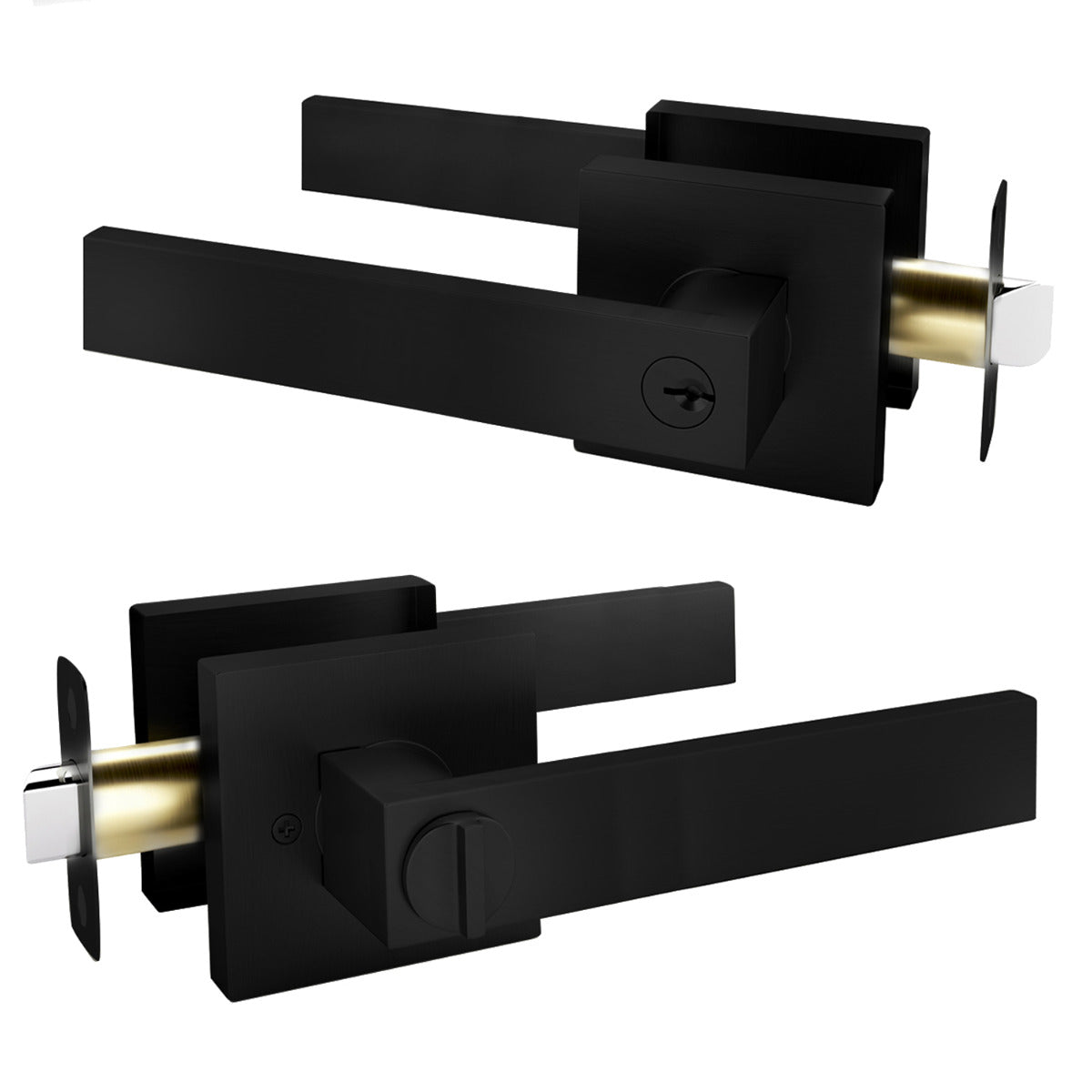Mega Handles Robell Single Tubular Entry Handleset Short Matte Black MB