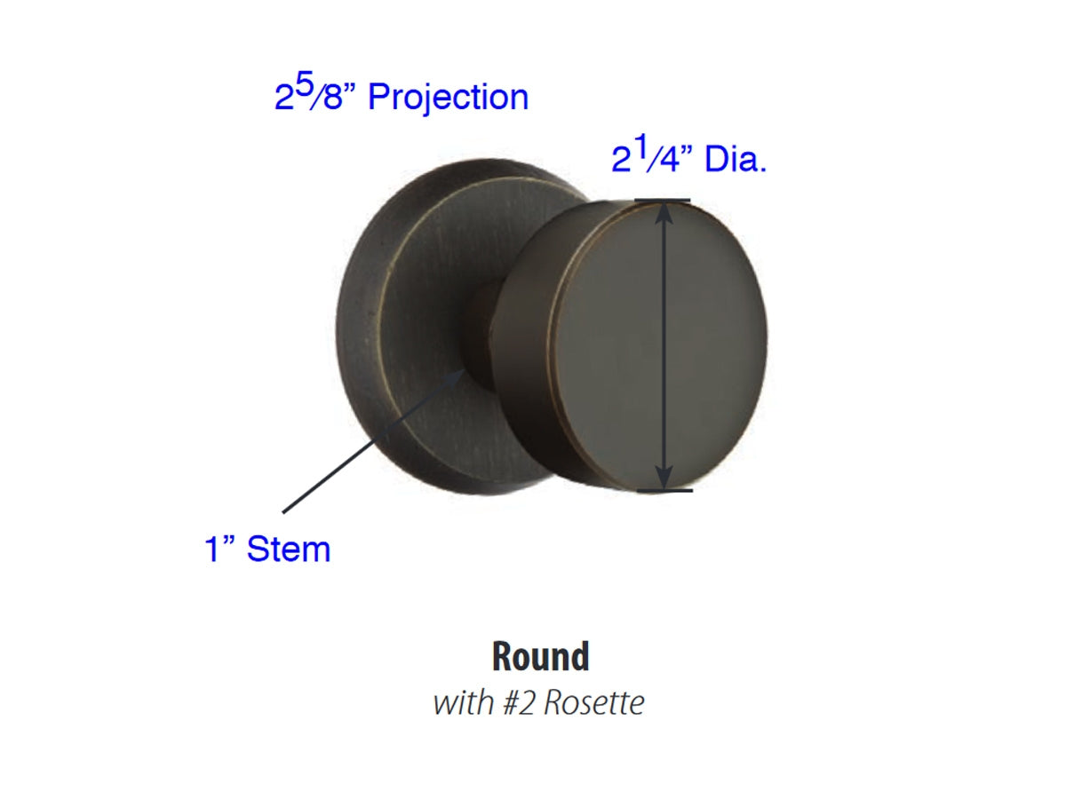 Emtek Round Knob - Dimensions