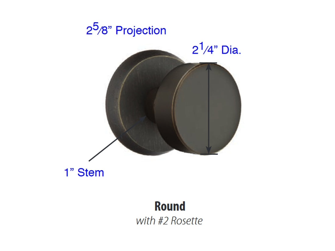 Emtek Round Knob - Dimensions